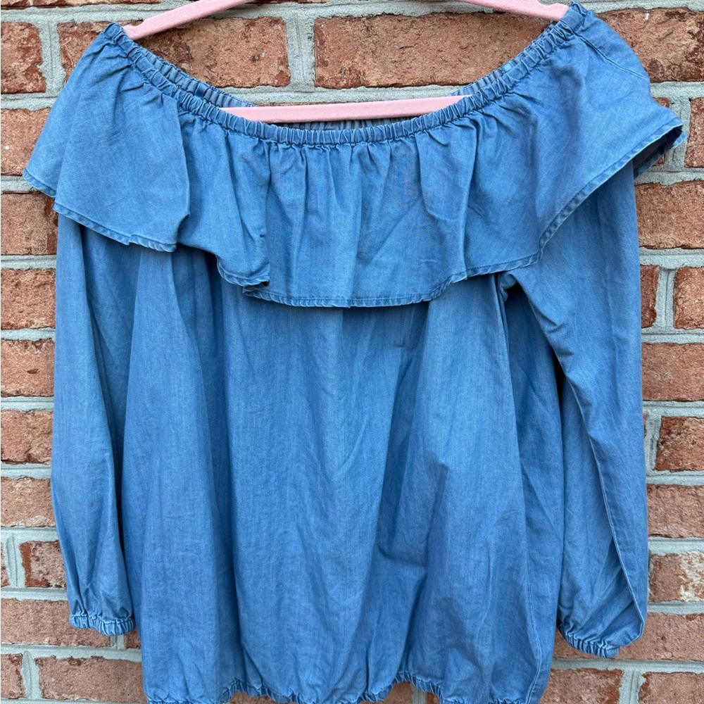 MICHAEL Michael Kors Blue Ruffled Blouse